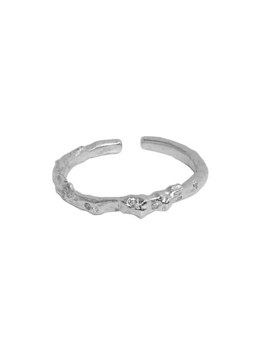 Ja601 [platinum] 925 Sterling Silver Round Minimalist Band Ring